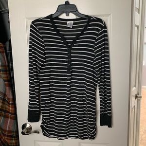 Charcoal Striped Maternity/Nursing Top
